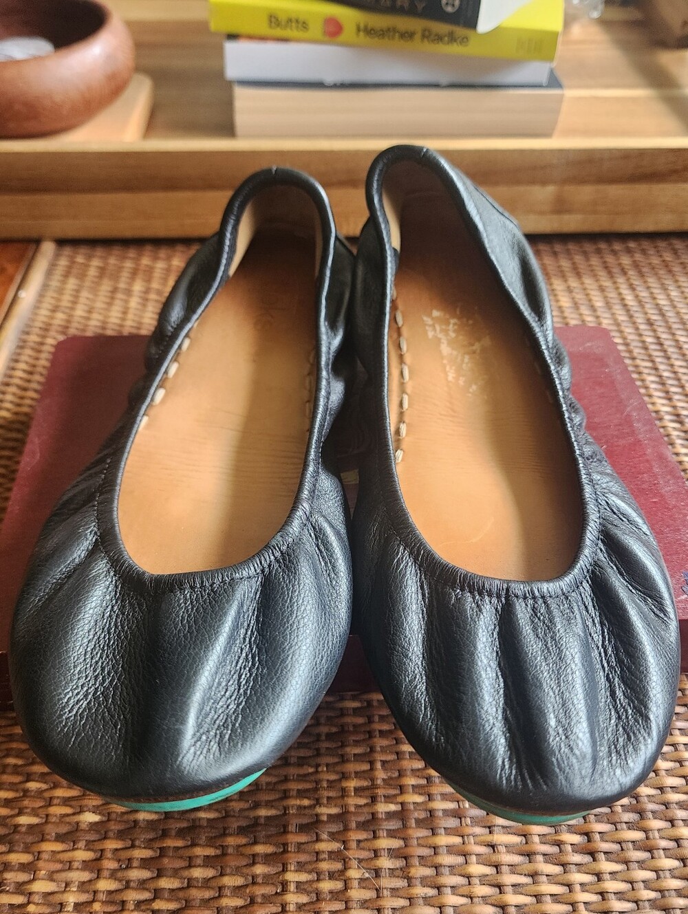 Tieks Black Leather Flats